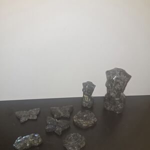 Gray Stone Figurine Set